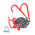 3/8" x 3' G80 V Bridle Towing Chain with J Hooks and Grab Hooks Q9115
