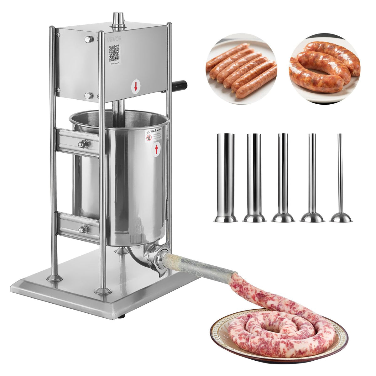 10 L Stainless Steel Vertical Manual Sausage Stuffer P68760