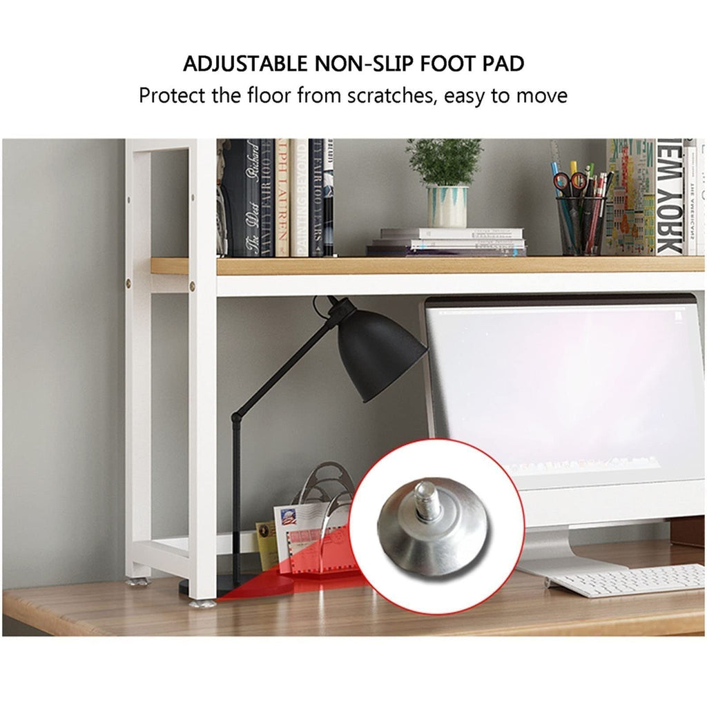 White Adjustable Metal Desktop Bookshelf M279903