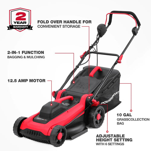 14 Inch 12.5 Amp Corded Electric Lawn Mower P72592