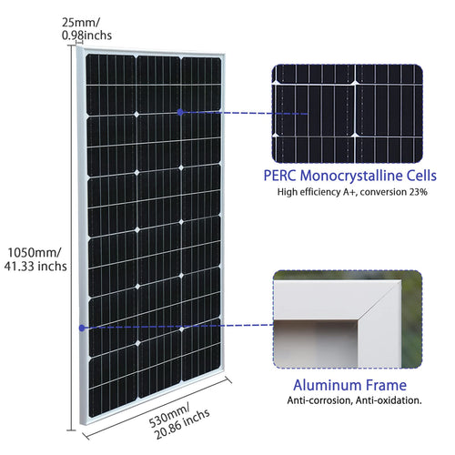 300 Watt 12 Volt Monocrystalline Solar Panel Kit with 30A Charge Controller G242677