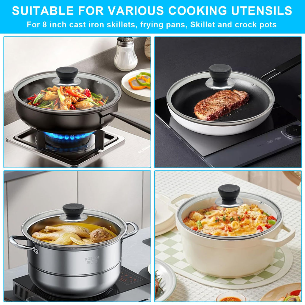 Tempered Glass Lid with Stainless Steel Rim for 8 Inch Frying Pan R4210