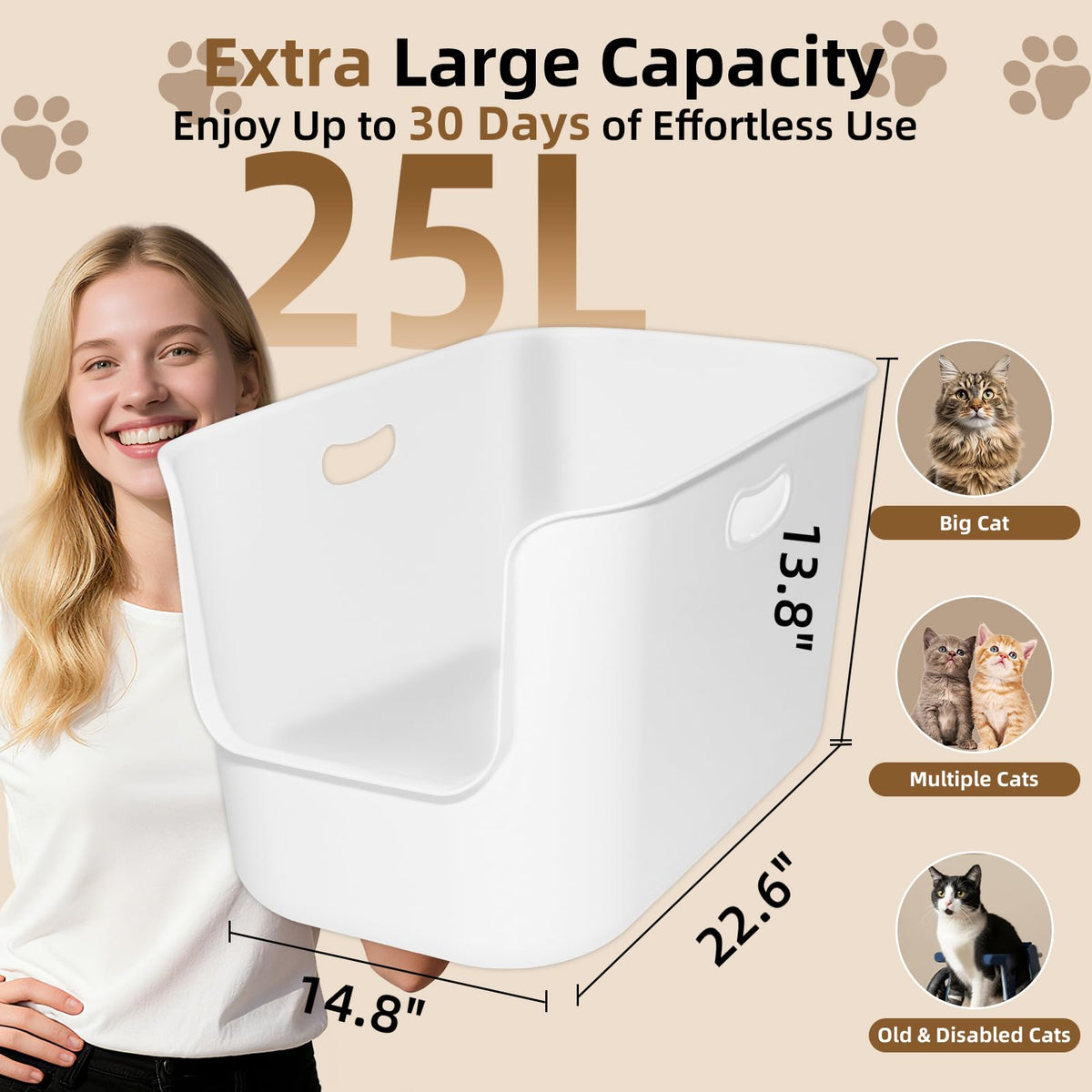 Extra Large High Sided Cat Litter Box A69770