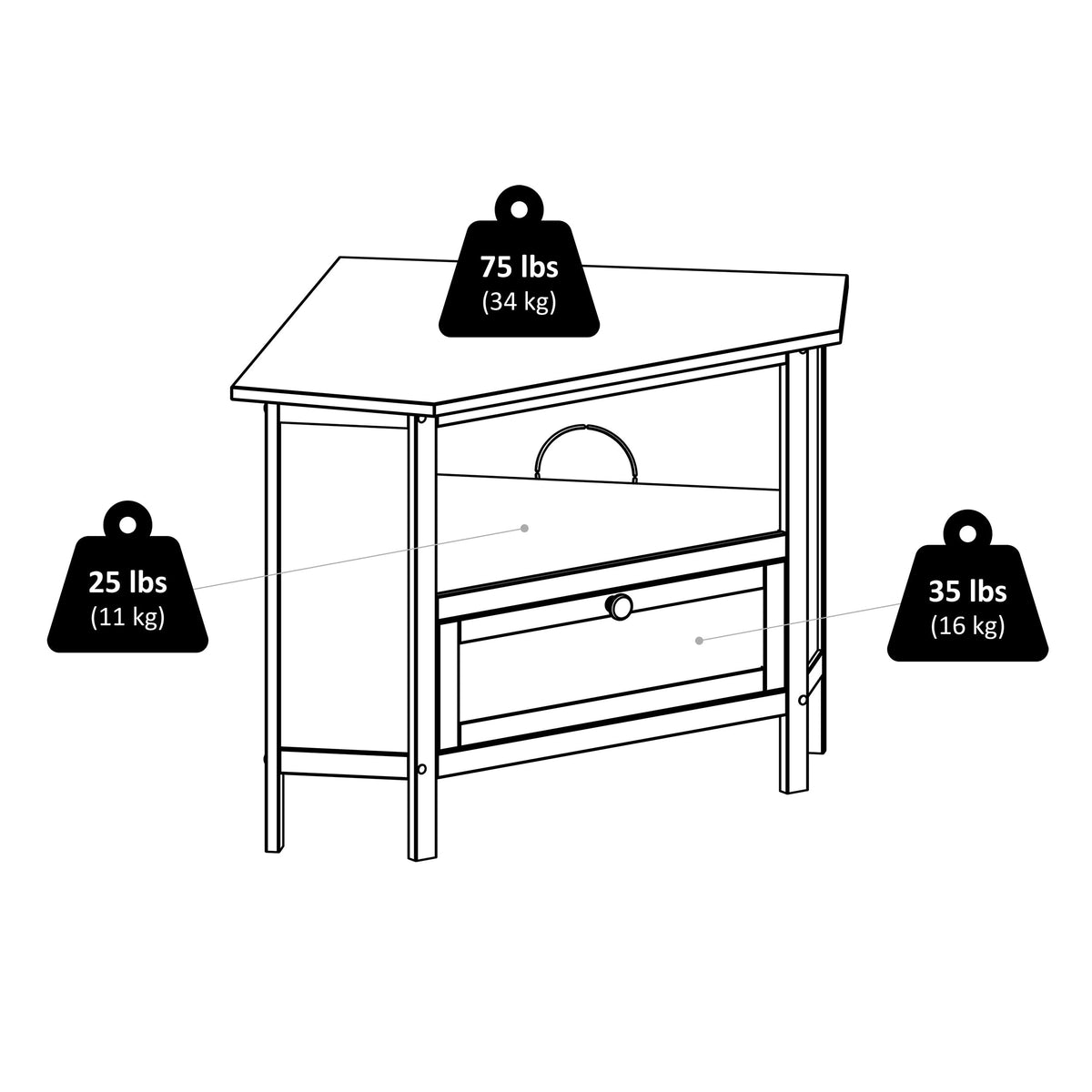 Corner TV Stand, Espresso N5520
