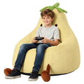 Yellow Faux Rabbit Fur Memory Foam Bean Bag Chair V1755