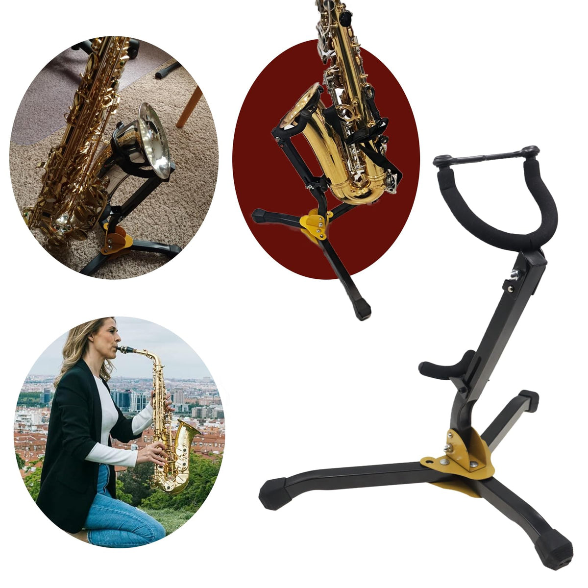 Folding Alto Tenor Saxophone Stand B448