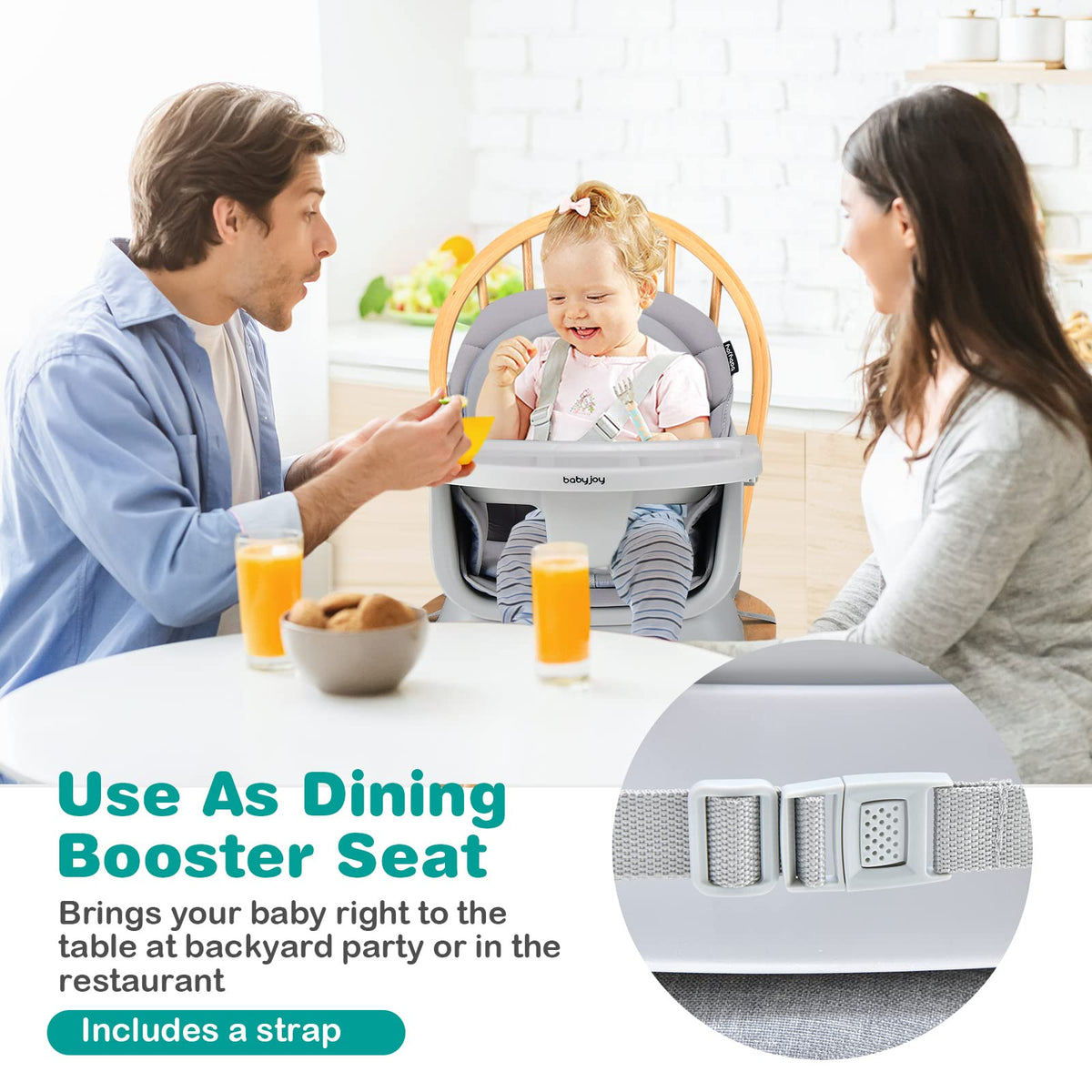 8 in 1 Convertible High Chair with Removable Tray I672