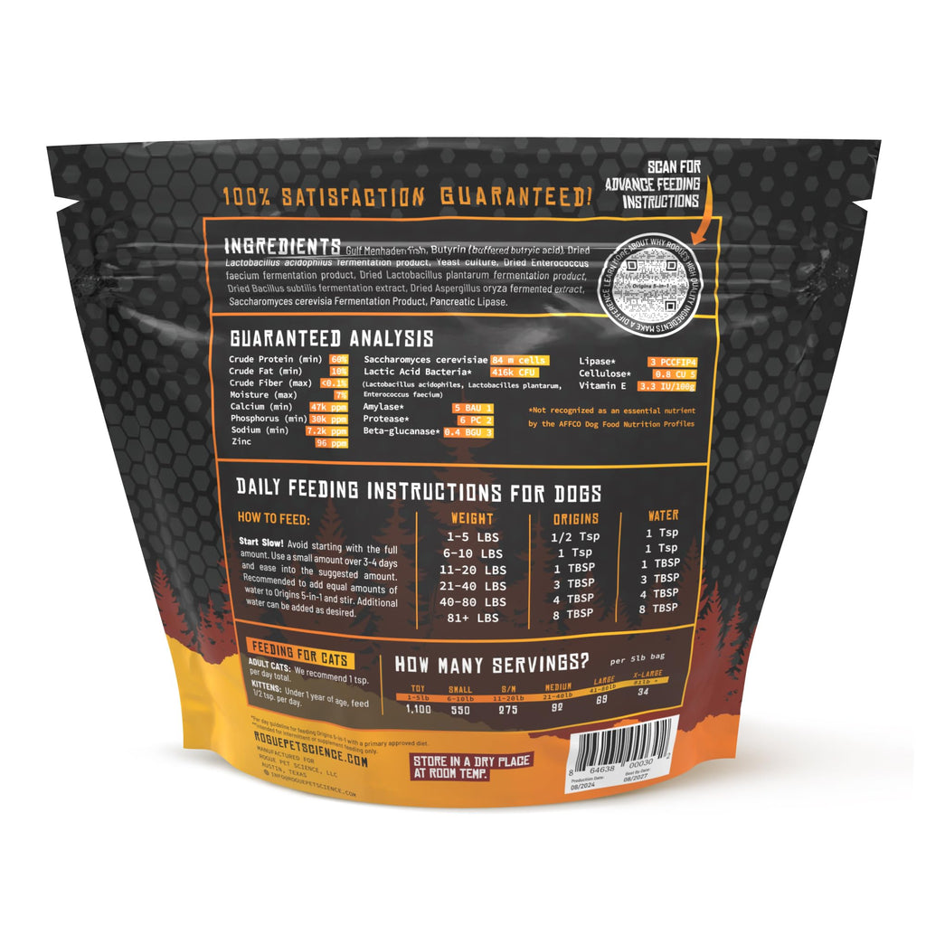 5-in-1 Dog Supplement Powdered Food Topper with Omega 3 Fish Oil 5 lbs R606