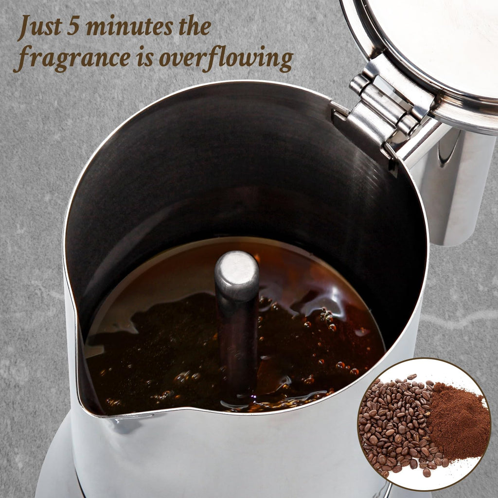6 Cup Stainless Steel Stovetop Espresso Maker C143