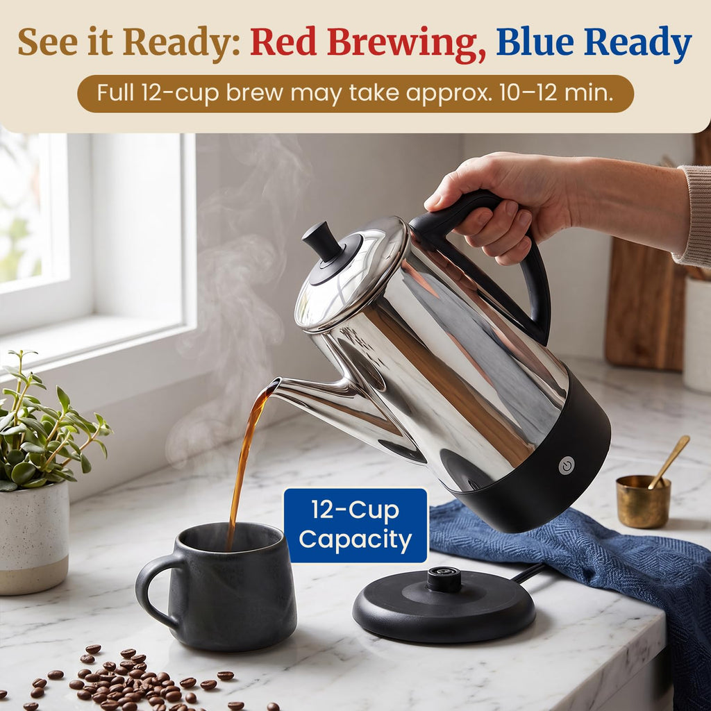 12-Cup Electric Coffee Percolator E744