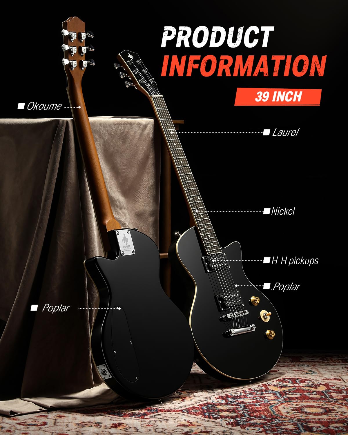 39" Electric Guitar with Dual Humbucker Pickups R592953