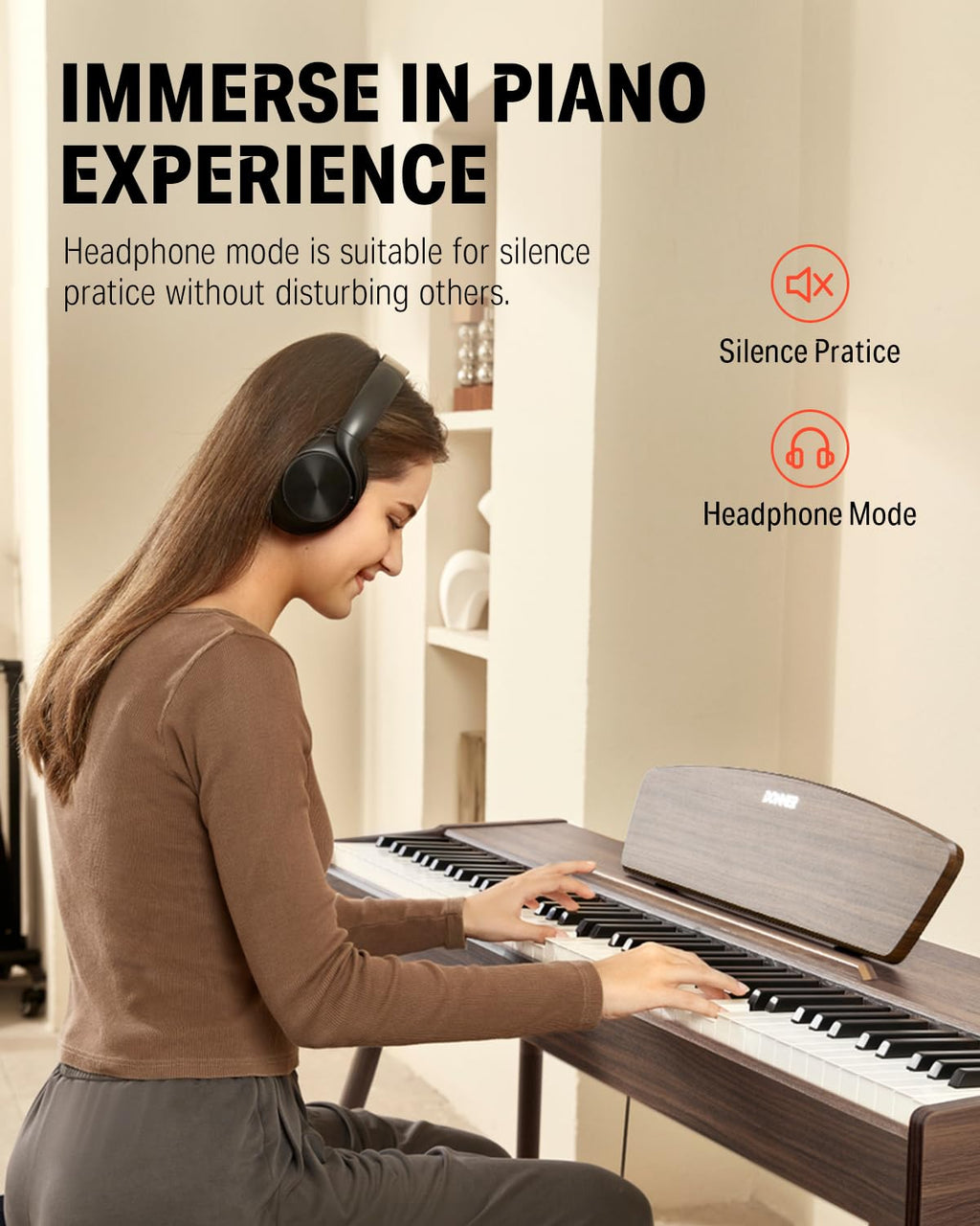 88 Keys Weighted Hammer Mechanism Digital Piano with Stand and Triple Pedal A41011