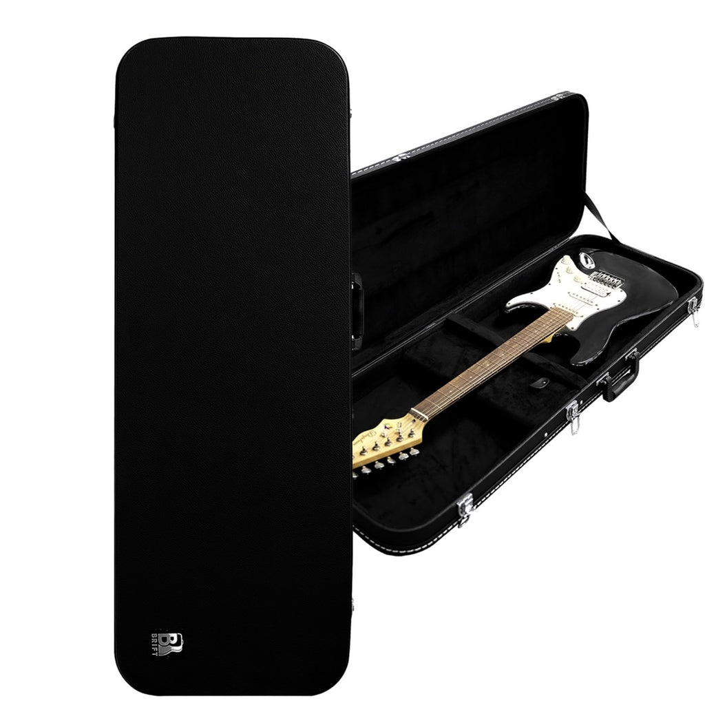 39 Inch Wooden Hard Shell Electric Guitar Case with Lock Latch W2476