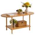Wooden 2 Tier Coffee Table with Storage Shelf Z64564