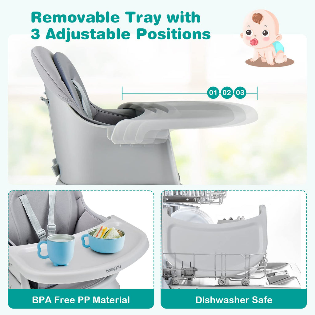 8 in 1 Convertible High Chair with Removable Tray I672