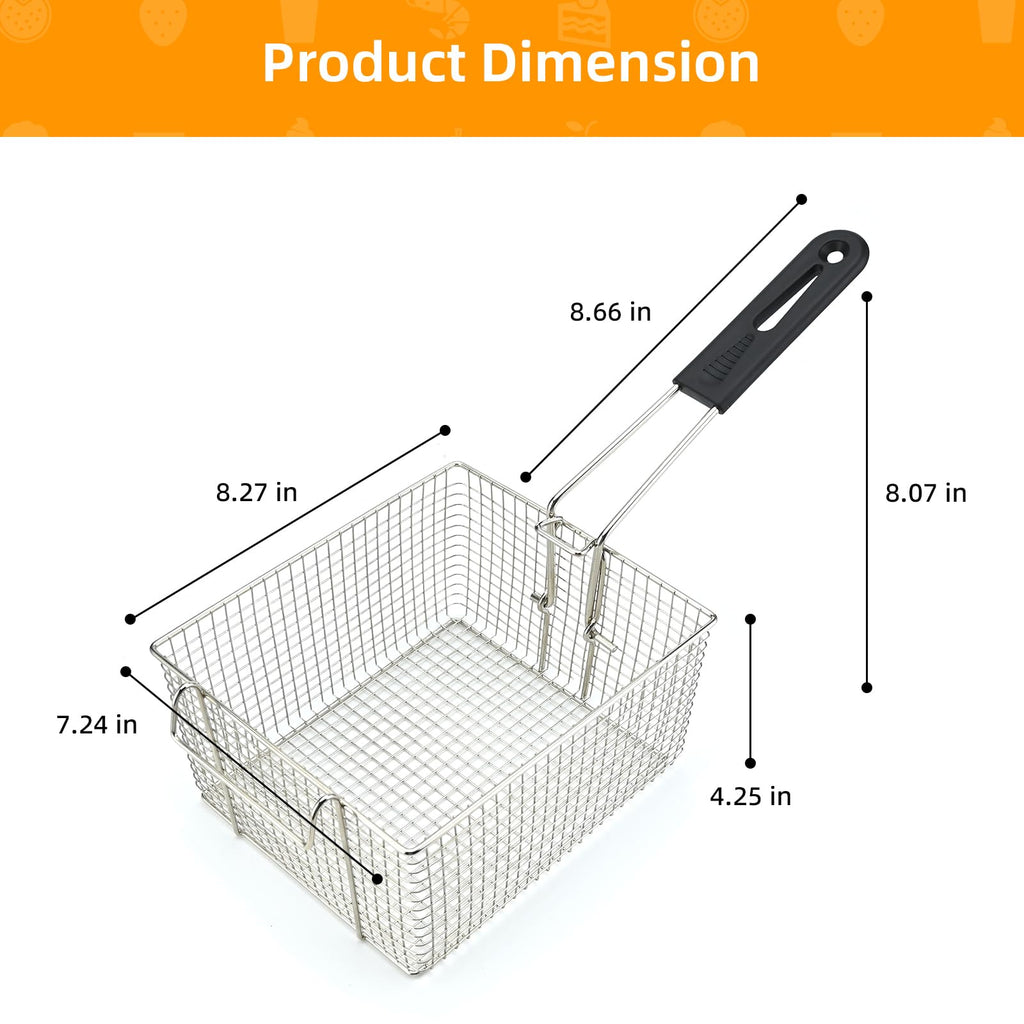 Electric Fryer Basket with Rubber Handle Grip, 2 Pcs R2960