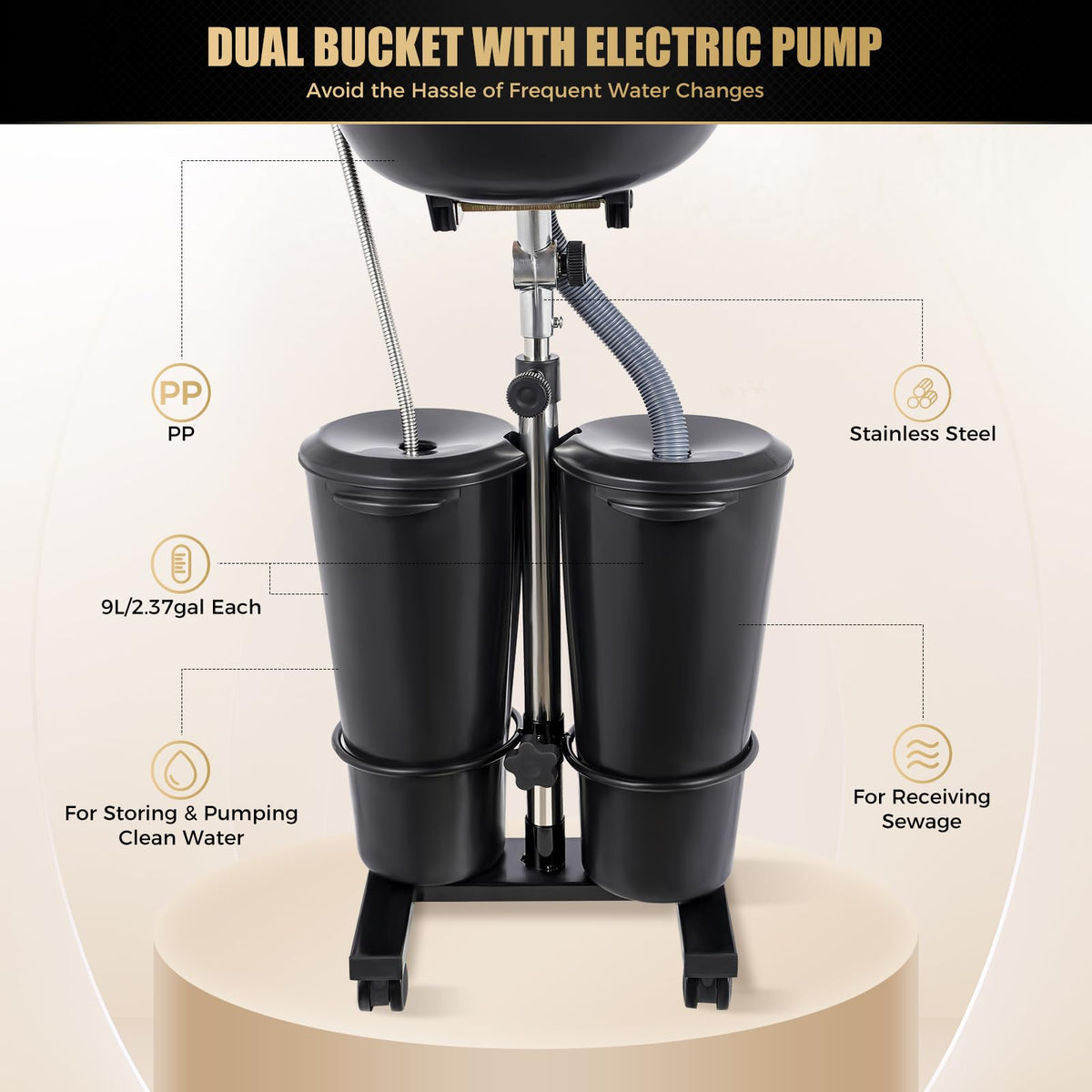 Portable Shampoo Bowl with Electric Pump D51871
