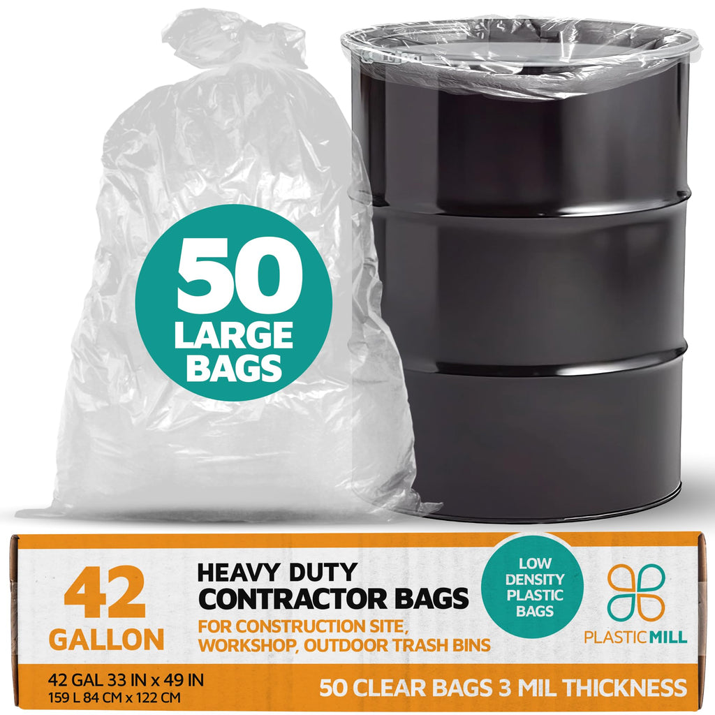 42-Gallon 3 Mil Clear Contractor Bags 50-Count X453685