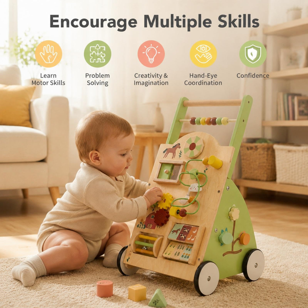 Wooden Baby Push Walker O1115