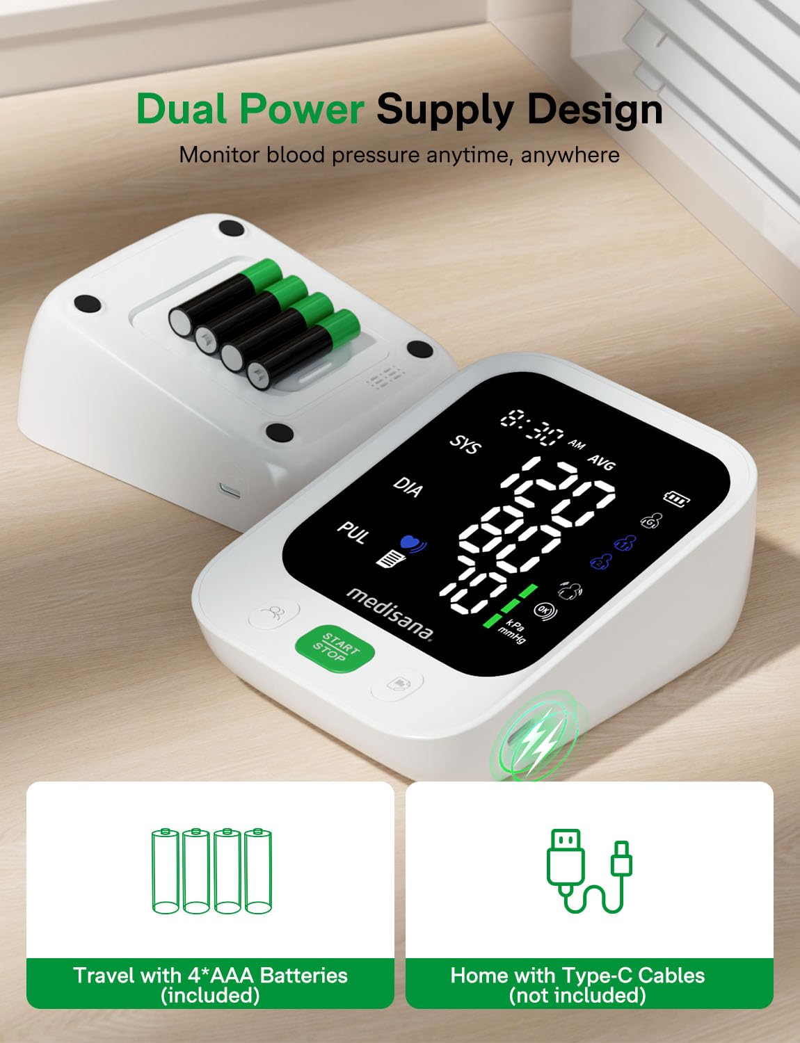 Automatic Upper Arm Blood Pressure Monitor with 2x199 Sets Memory A1146