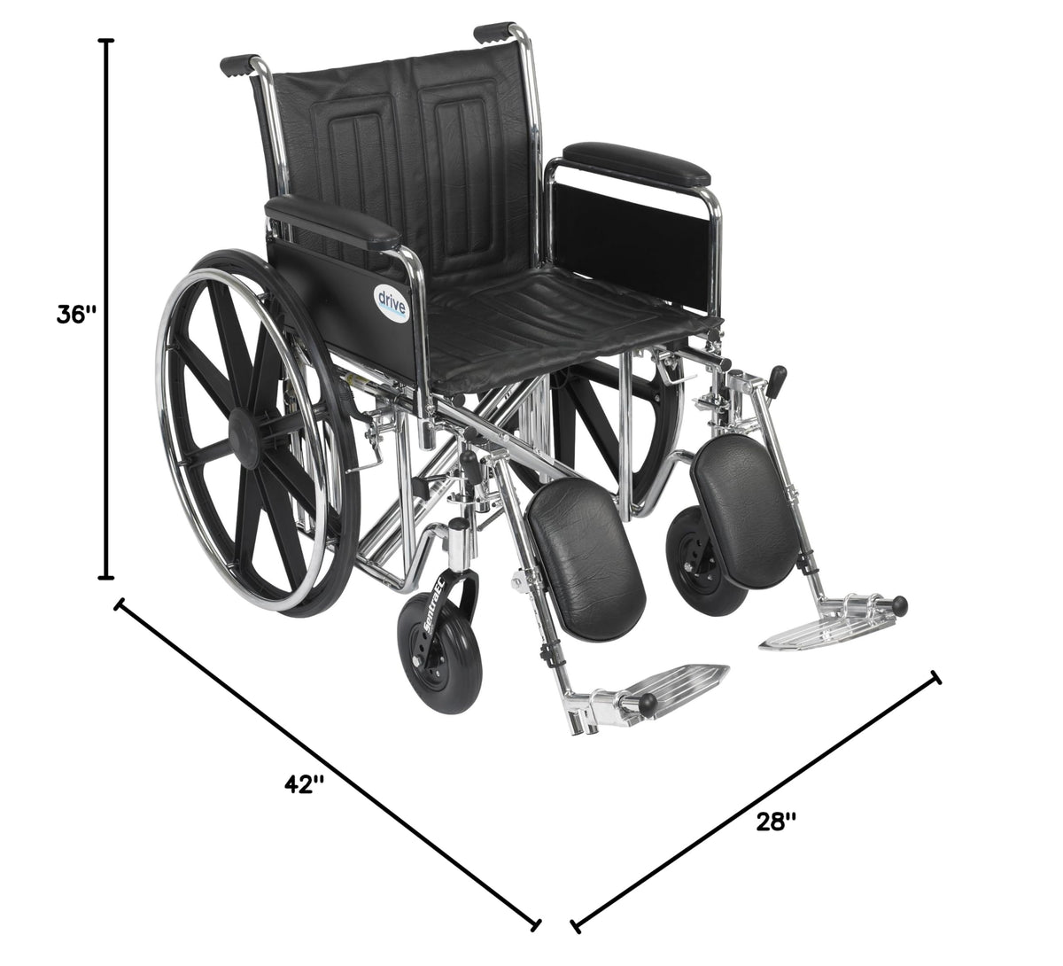 Black Bariatric Transport Wheelchair X8568