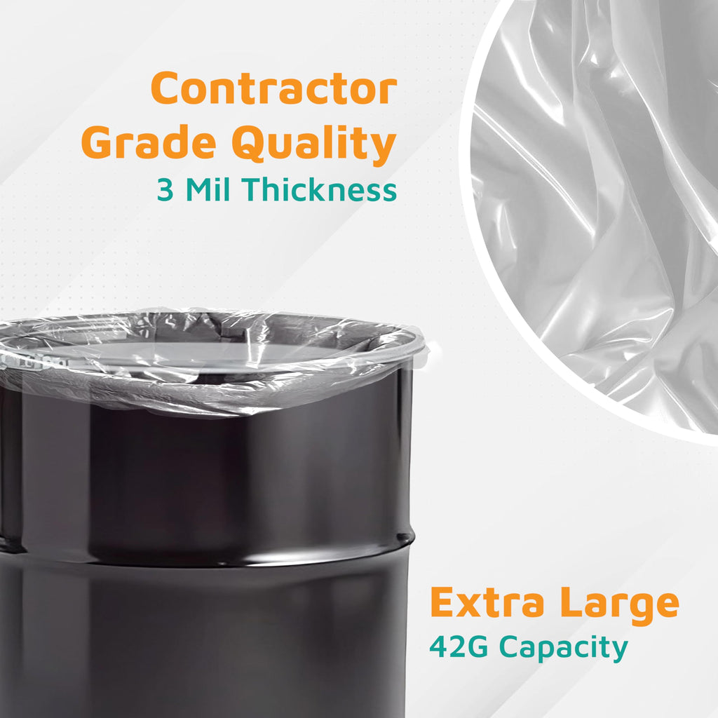 42-Gallon 3 Mil Clear Contractor Bags 50-Count X453685