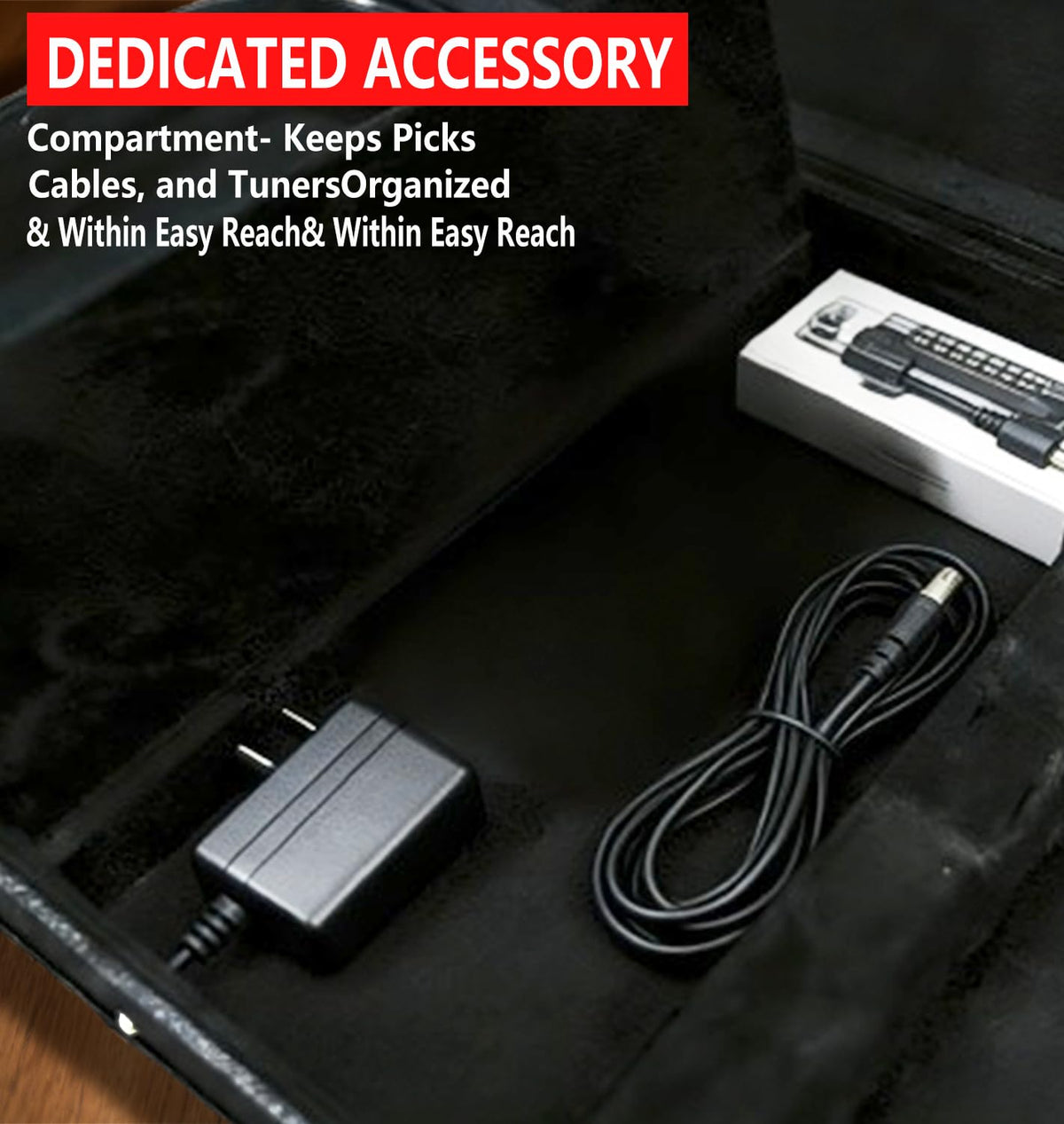39 Inch Wooden Hard Shell Electric Guitar Case with Lock Latch W2476