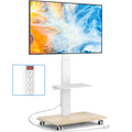 White Height Adjustable Rolling TV Stand for 32-75 Inch TVs P107728
