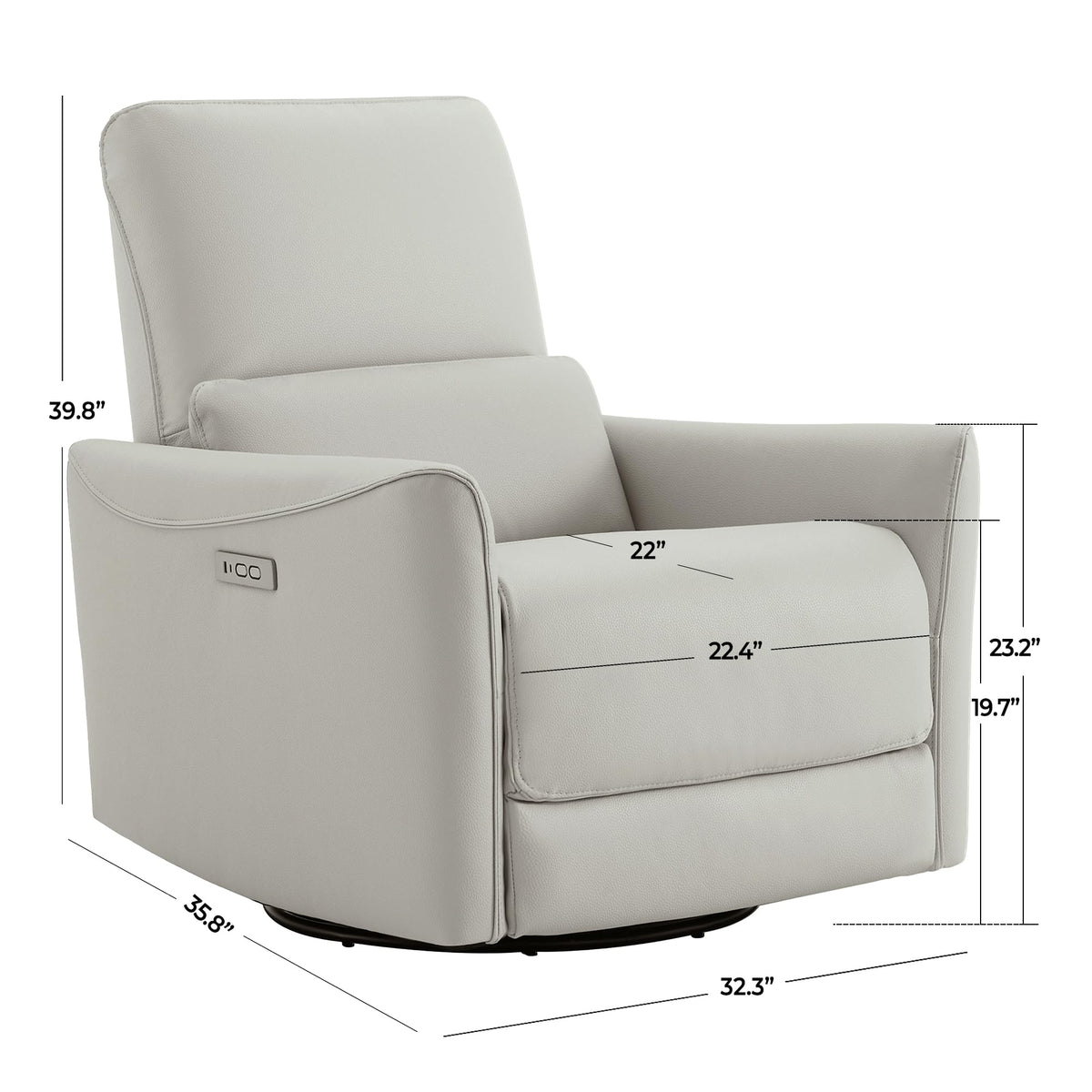 Power Recliner Swivel Glider Chair Cream S4201