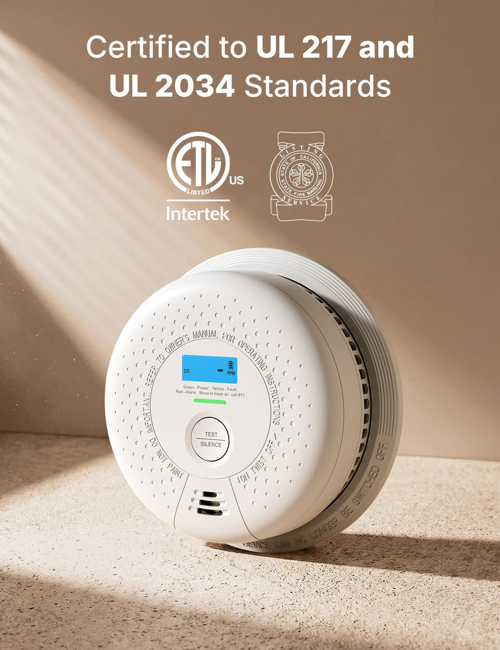 Wireless Interconnected Combination Smoke & CO Alarm 3-Pack K837