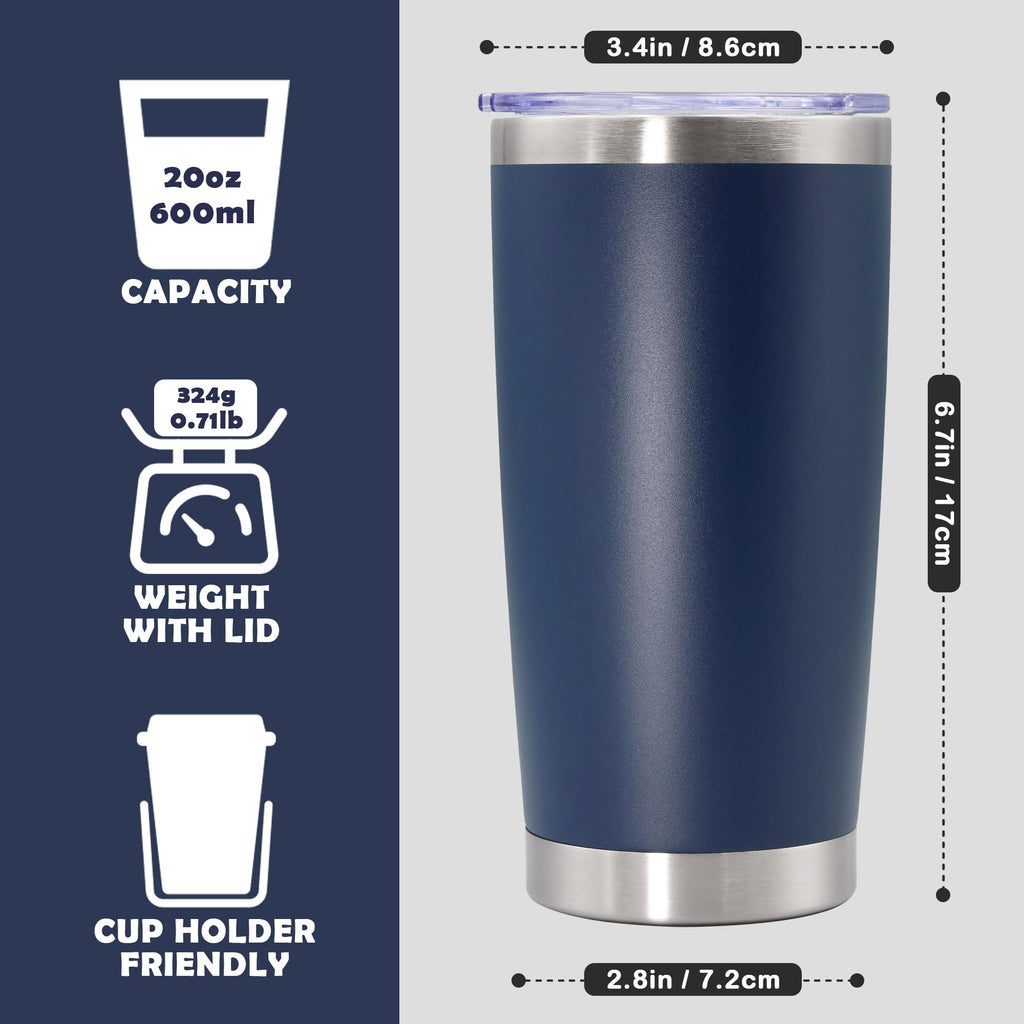 20oz Stainless Steel Tumbler with Lid Navy Q2911