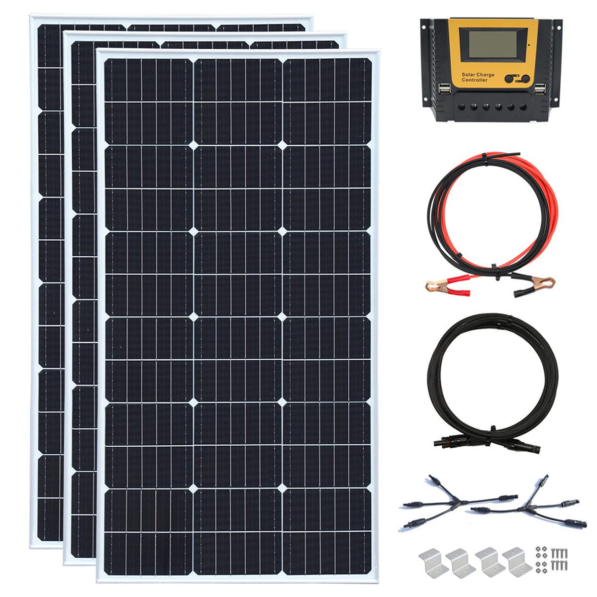 300 Watt 12 Volt Monocrystalline Solar Panel Kit with 30A Charge Controller G242677
