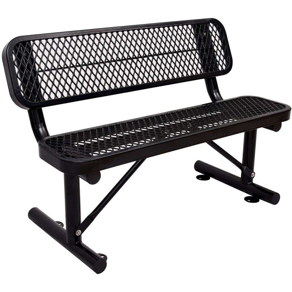Metal Park Bench with Backrest N53082