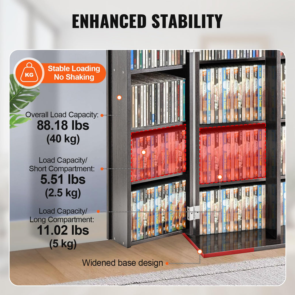 Espresso Media Storage Cabinet with Doors and Shelves R8836