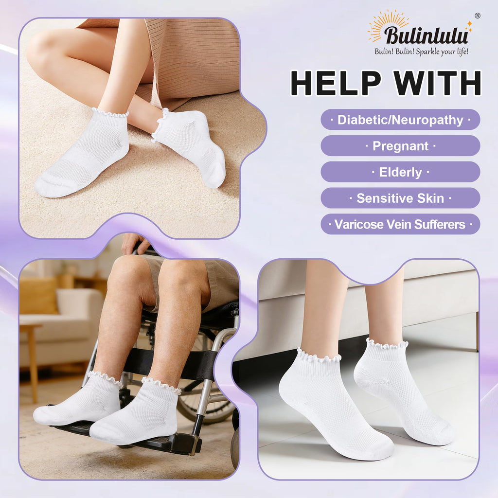 White Low Cut Diabetic Ankle Socks 6 Pairs Z23933