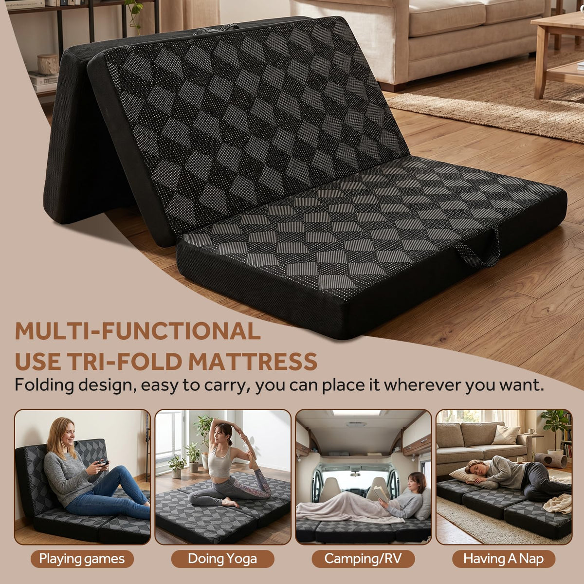 Memory Foam Tri Folding Mattress N7937