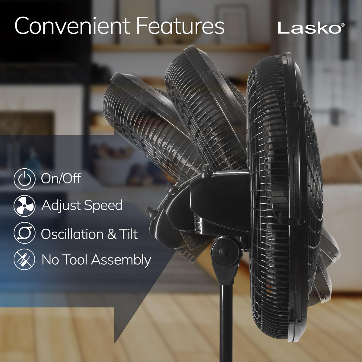 Adjustable Pedestal Fan 18” Black Y52504