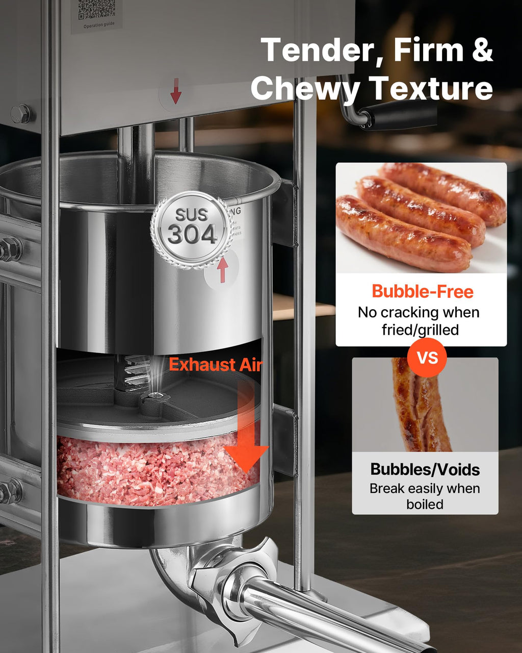 10 L Stainless Steel Vertical Manual Sausage Stuffer P68760