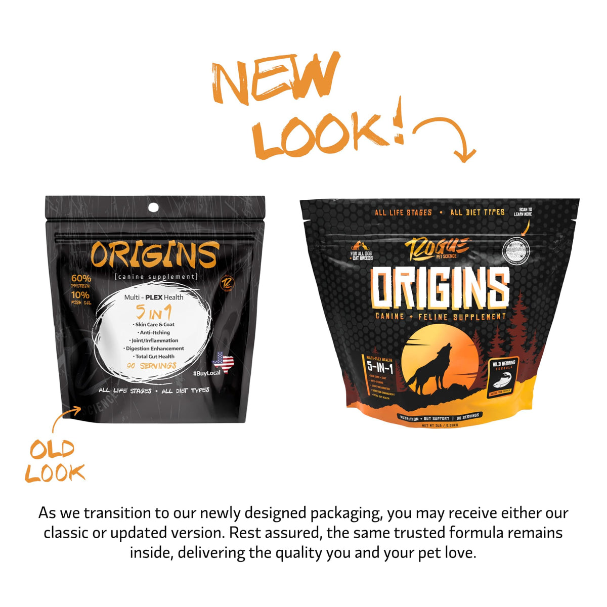 5-in-1 Dog Supplement Powdered Food Topper with Omega 3 Fish Oil 5 lbs R606
