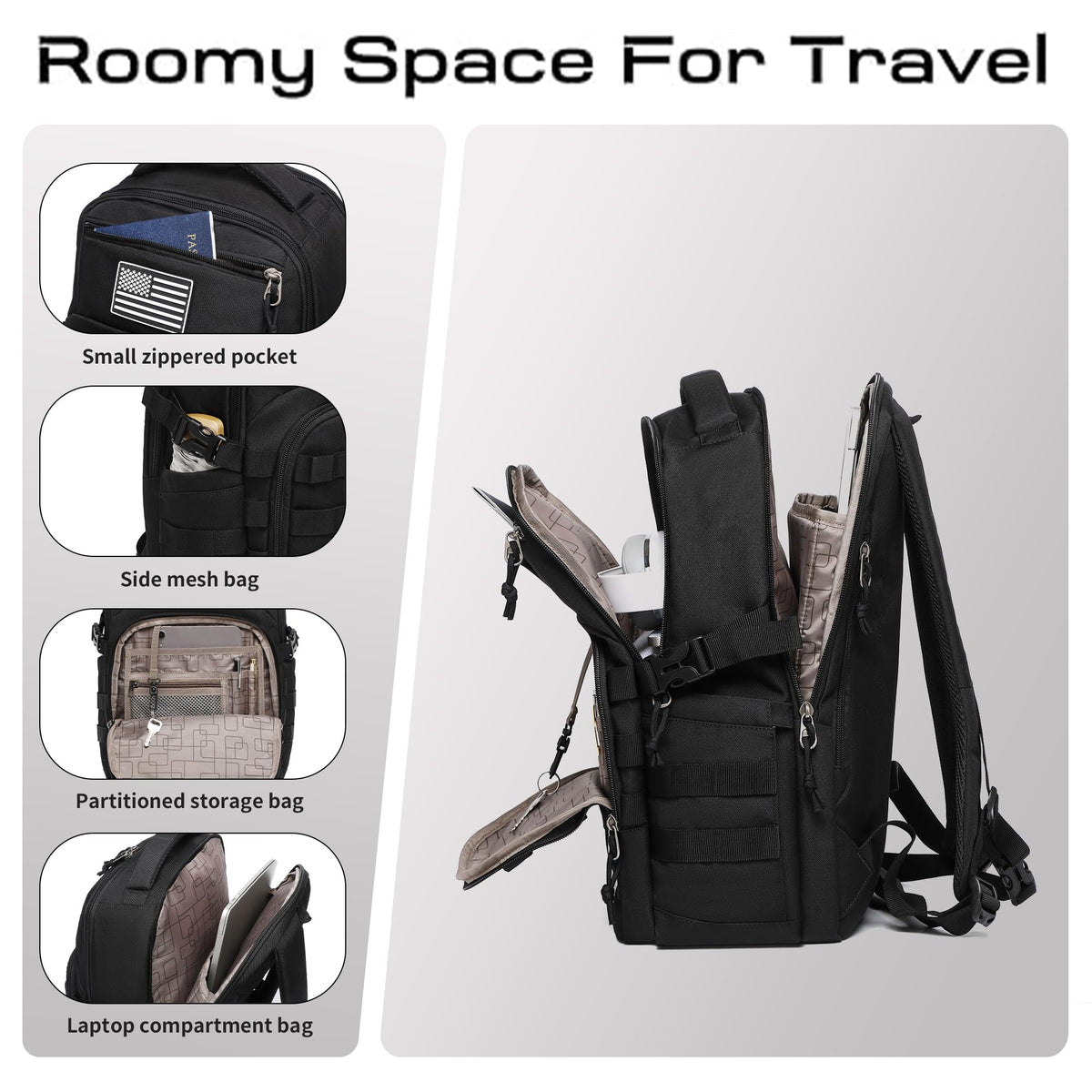 Black Small Tactical Backpack V481463