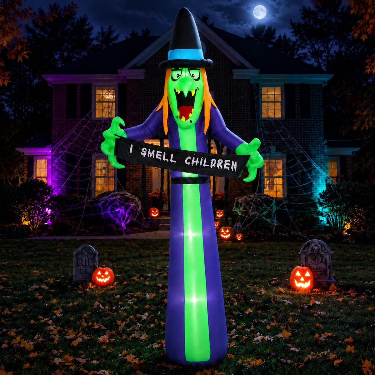8FT LED Inflatable Witch Yard Decor X171