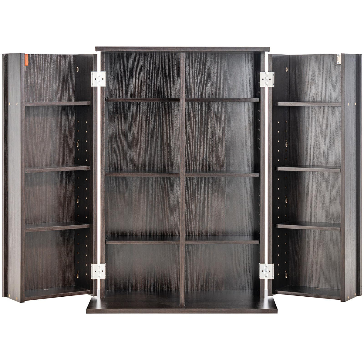 Espresso Media Storage Cabinet with Doors and Shelves R8836