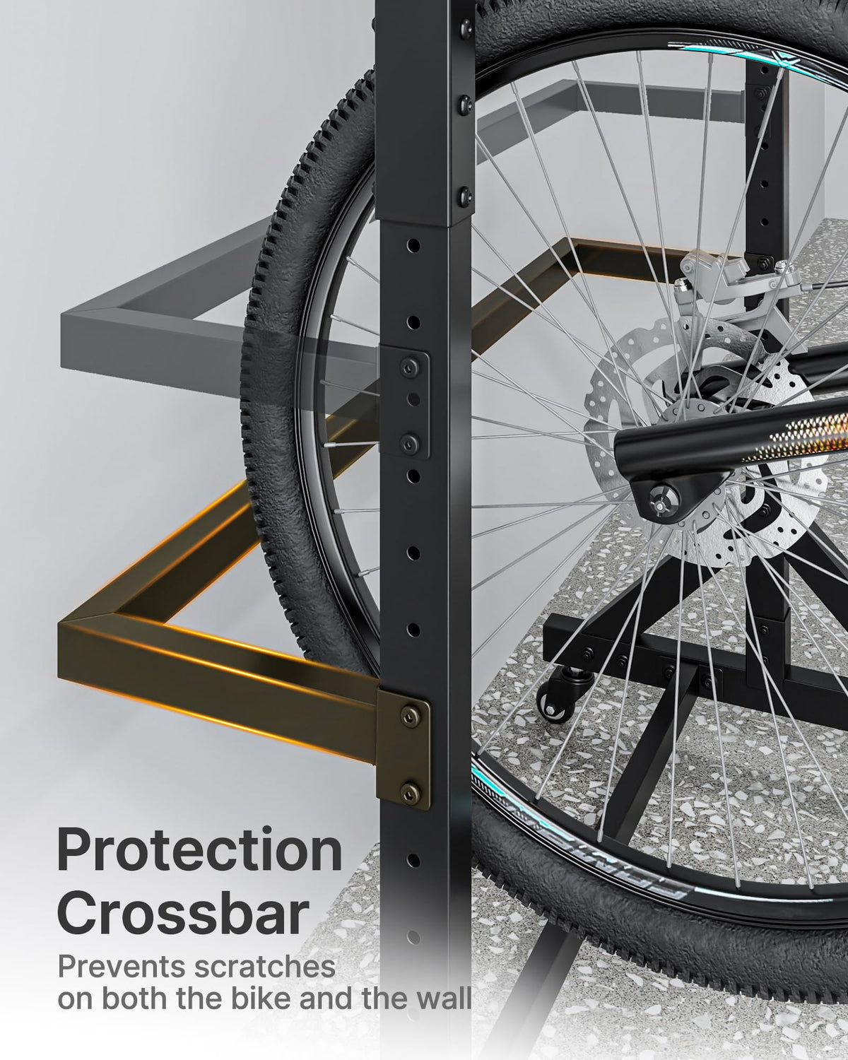 Freestanding Bike Storage Rack with Wheels for 3 Bikes J621567
