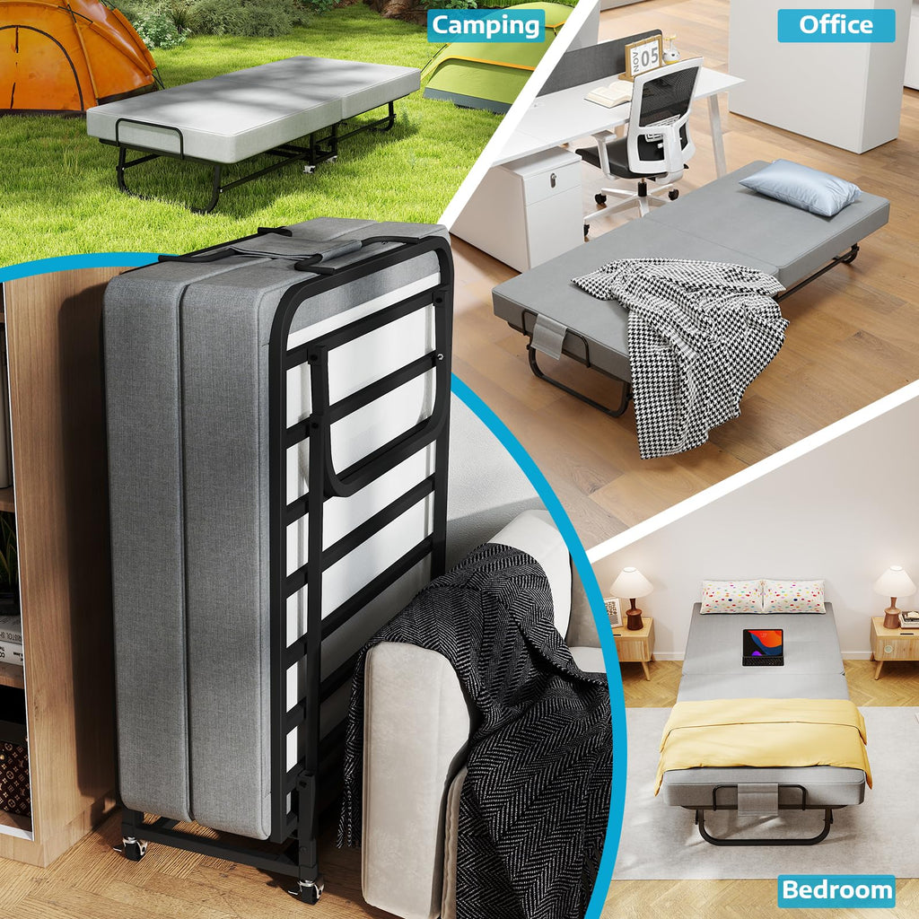 Folding Bed Portable Roll Away Bed 75" x 31" P376