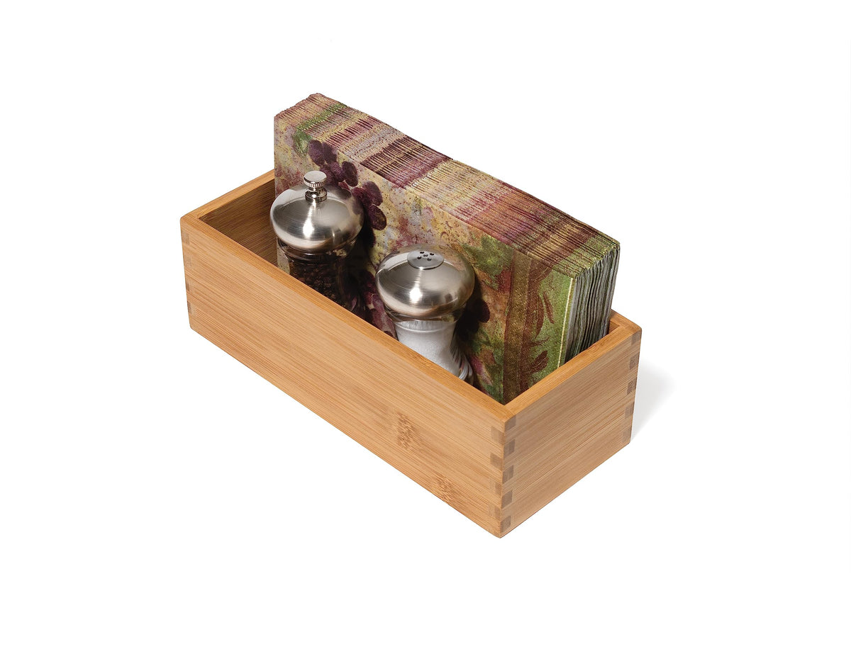 Bamboo Wood Utensil Holder Storage Box N759688