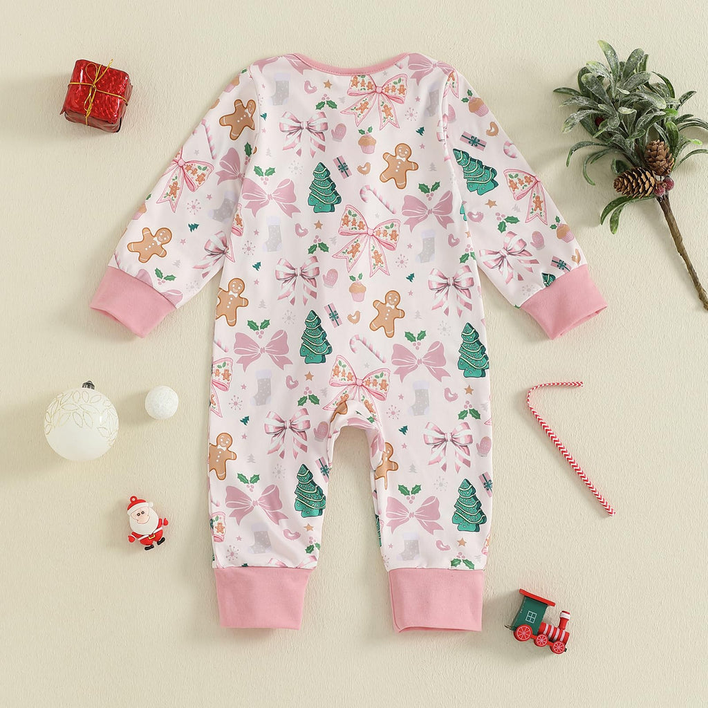 Newborn Christmas Zipper Jumpsuit Romper U169