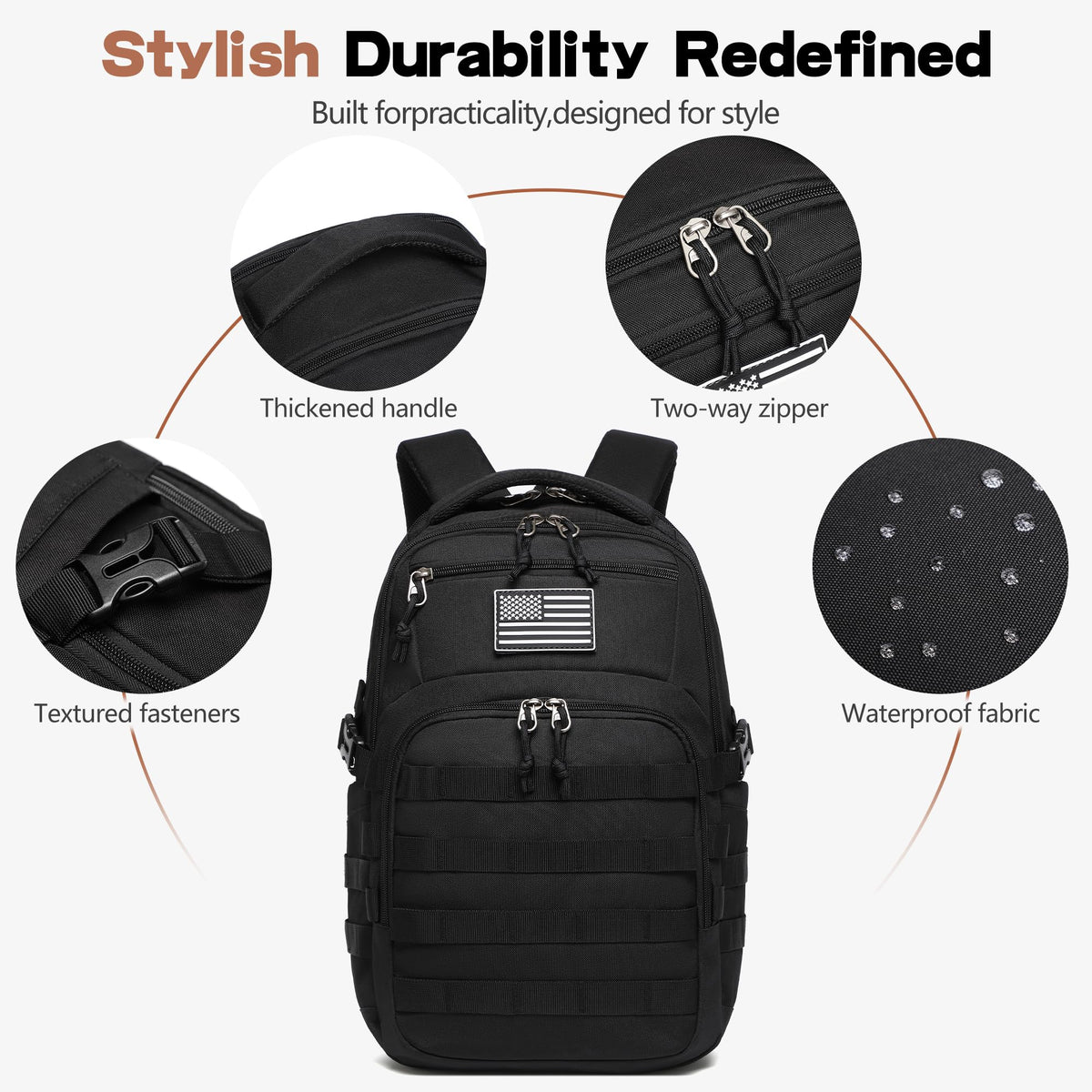 Black Small Tactical Backpack V481463
