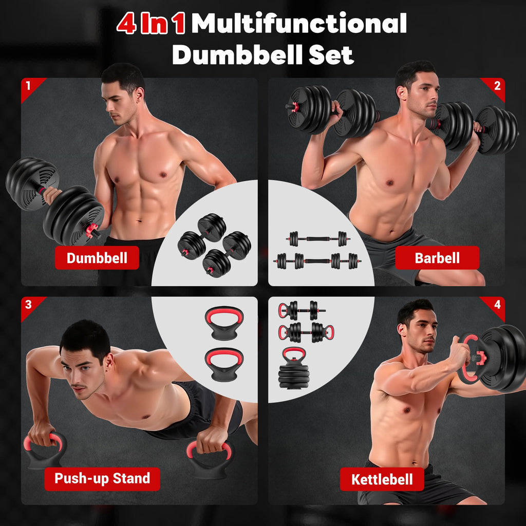 Adjustable Dumbbells Free Weight Set 4 in 1 I79797