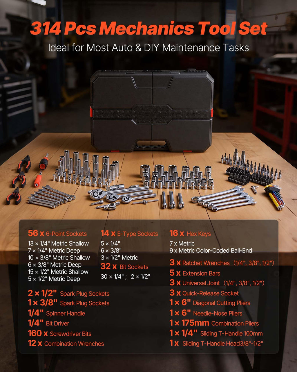 314-Piece Mechanic Tool Set with Storage Case Y26822