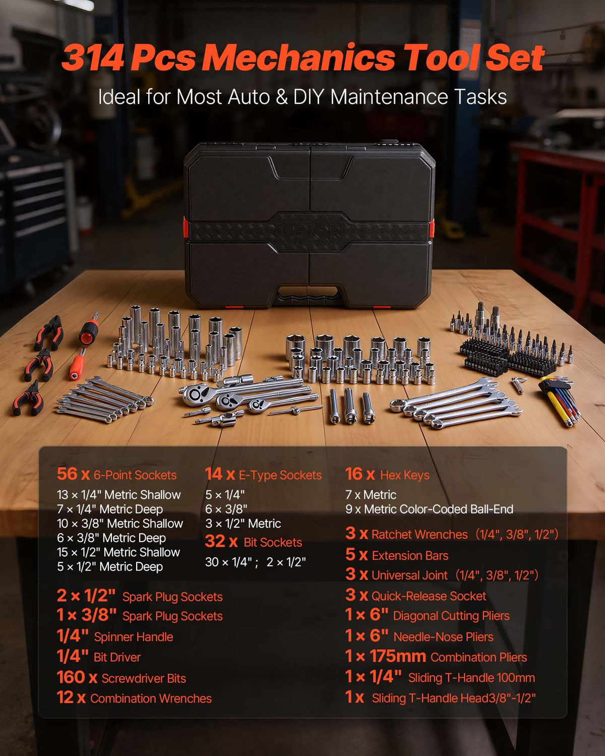 314-Piece Mechanic Tool Set with Storage Case Y26822